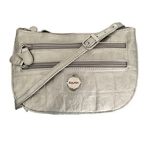 KOLTOV Women’s Bag Crossbody Metallic Platinum Color w/ Silver Accents N…